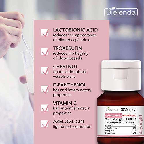 Bielenda Dr Medica - Effectively Reduces The Visibility Of Capillaries, Brightens Discolorations - Dr Medica Capillary Skin Dermatologic Anti-Redness Face Serum Day/Night - 30 ml - Image 3