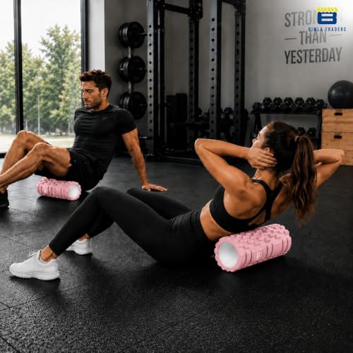 Image of Btag Foam Roller for Gym & Home Workout - Deep Tissue Muscle Massager for Back Pain, Neck & Knee Relief | Yoga, Stretching & Recovery Tool 33 cm (Pink)