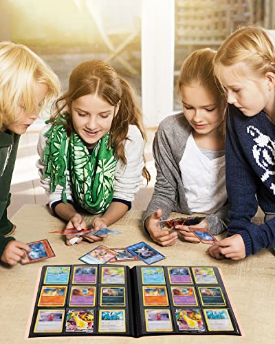 Geaoffice Card Binder, 9 Pockets Trading Card Album Folder, 360 Side Loading Pocket Binder For Yugioh, Mtg And Other Tcg, Pink #TOP5