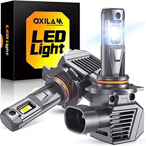 Image of OXILAM Upgraded 9012 /HIR2 Light Bulbs,33,000 Lumens Brightness, 6500K White Halogen Replacement, Non-polarity, Plug and Play, Pack of 2