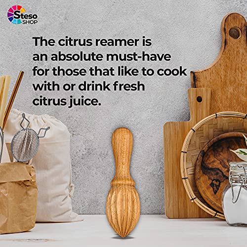 Stesoshop Lemon Squeezer Citrus Easy - Hand Juicer Citrus - Lime Orange Squeezer Juicer Wood - Hand Juicer Press Manual - Wooden Reamer… #TOP6