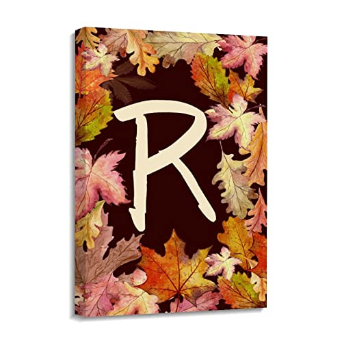 Cuadro de letra R en lienzo Yelolyio para decorar tu salón este otoño