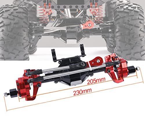 Zxyrc Aluminum Front & Rear Portal Axle Complete Axles For Axial Scx10 Ii 90046 90047 1/10 Rc Crawler Upgrades (Red & Black) #TOP1