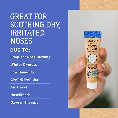 Matys Simply Breathe Nasal Ointment – Dry Nose Relief – Soothes Sore Noses From Air Travel, Dry Climates, Cpap Use & More –Natural Saline Alternative For Adults & Kids – 0.5 Oz #TOP2