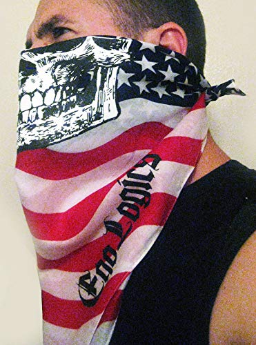 Amazon Com Patriot Usa American Flag Skull Face Bandana Mask For Bikers Music Festivals And Sports Events Handmade