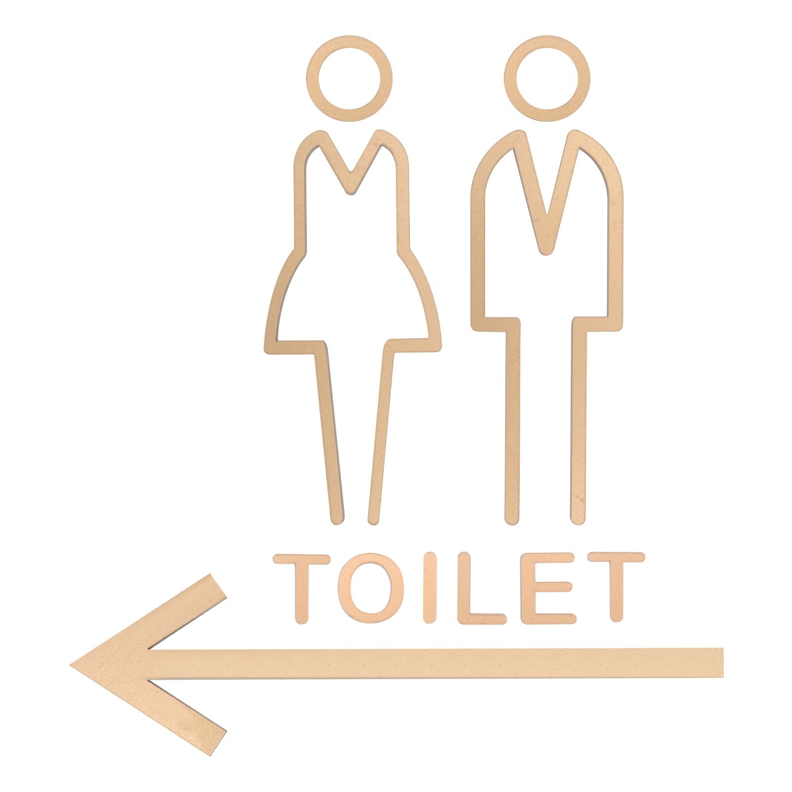 VOSSOT Lot De 4 Panneaux De WC Autocollants - Autocollant Pour Toilettes D' Invités - Plaque De Porte - Autocollant Idéal Pour L'intérieur Et L'extérieur - Doré