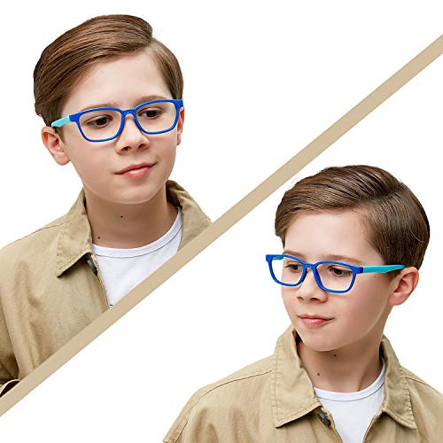 Blue Light Glasses for Kids 3 Pack Anti Glare & Eye Strain Glasses Computer TV Phone Tablets UV Protection Glasses for Kids Boys Girls Age 3-12(Black + Transparent Blue + Transparent) - Thumbnail 6