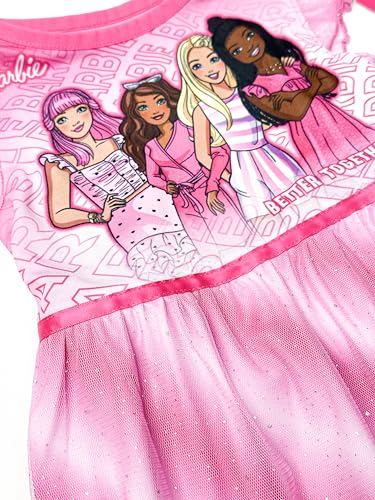 Barbie Girls Pink Sparkle Better Together Dress Up Nightgown, Toddler Sizes 2T-103