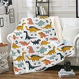 ZHXXFD Manta Cama 90 Invierno Gruesa Infantil Patrón Cartoon Dinosaurio,Manta...