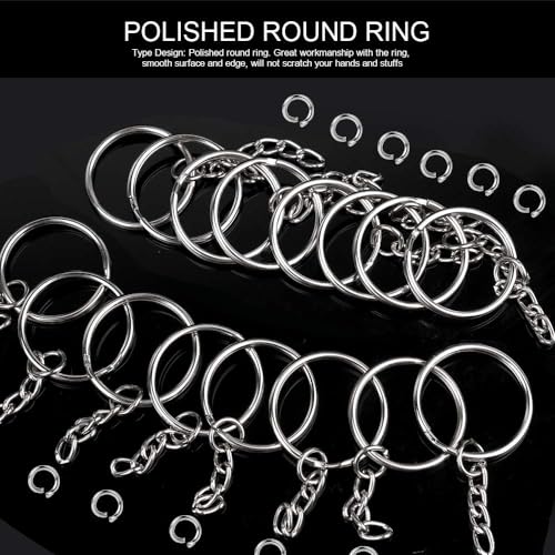 Image of Decorcrafts 25mm Open Jump Ring Connector Key Case (Silver) Used for Organize Your Keys, Purse Making Paracord Keychains and Also Used for DIY Crafts (20)