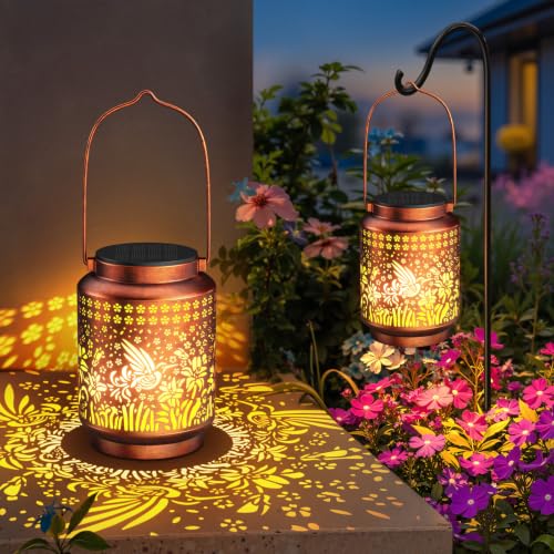 2-Pk KOOPER Waterproof Hanging Solar Lantern Lights - image 1
