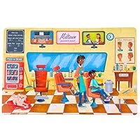 Upbounders- A Day at The Barbershop 48 Piece Floor Puzzle, Beginner Puzzle for Toddlers Kids - African American Boy - Ages 4-8 (Multicultural)