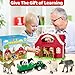Farm Animals Toys for 1 2 3 4 5 Year Old Toddlers Girls Boys, Big Red Barn Farm Playset with Figures Animals and Tractor Toy for Kids 3-5, Educational Learning Toys, Christmas Birthday Easter Gifts