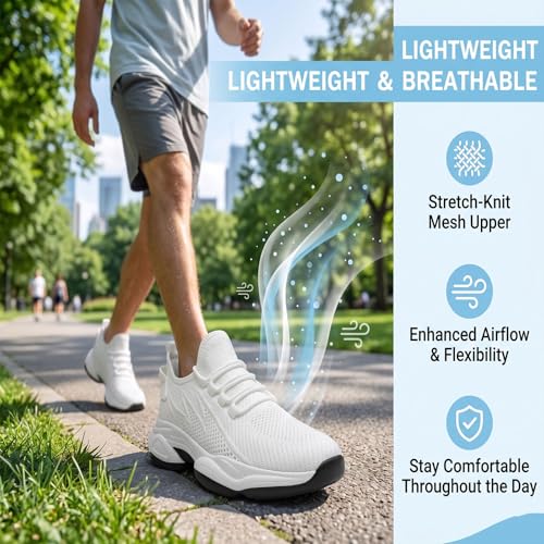 Image of Height Increasing Shoes, Hidden Height Increase Shoes with Arch Support, Breathable Mesh Lightweight Athletic Casual Shoes