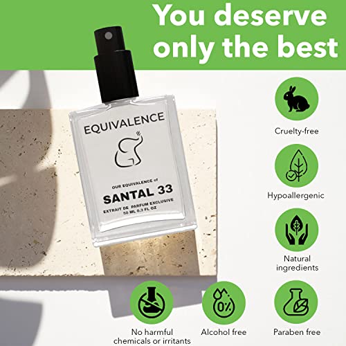 Equivalence Of Santal 33 Extrait De Parfum (1.7 Fl Oz)- Long Lasting Daily 12-14 Hours Perfume Oil Concentrated Spray For Men, Women, All Skin Types - 99% Same Fragrance #TOP4