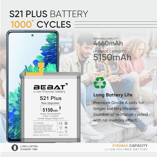Image of Replacement Battery for Samsung Galaxy S21 Plus,5150mAh High Capacity Battery for Samsung Galaxy S21+ 5G SM-G996 with Tool Kits,EB-BG996ABY