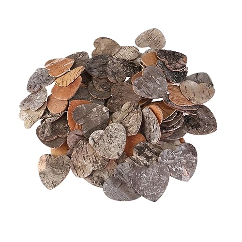 ULDIGI Wooden Chips Heart Shape Birch Bark Decorations 160pcs for Home Wedding Party DIY Projects