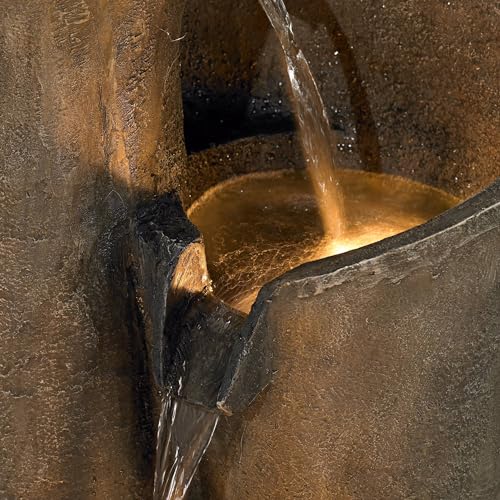 John Timberland MZ03306GA Modern Sphere Curve Zen Outdoor Floor Bubbler Water Fountain 39 1/2 Inch High thumb #6