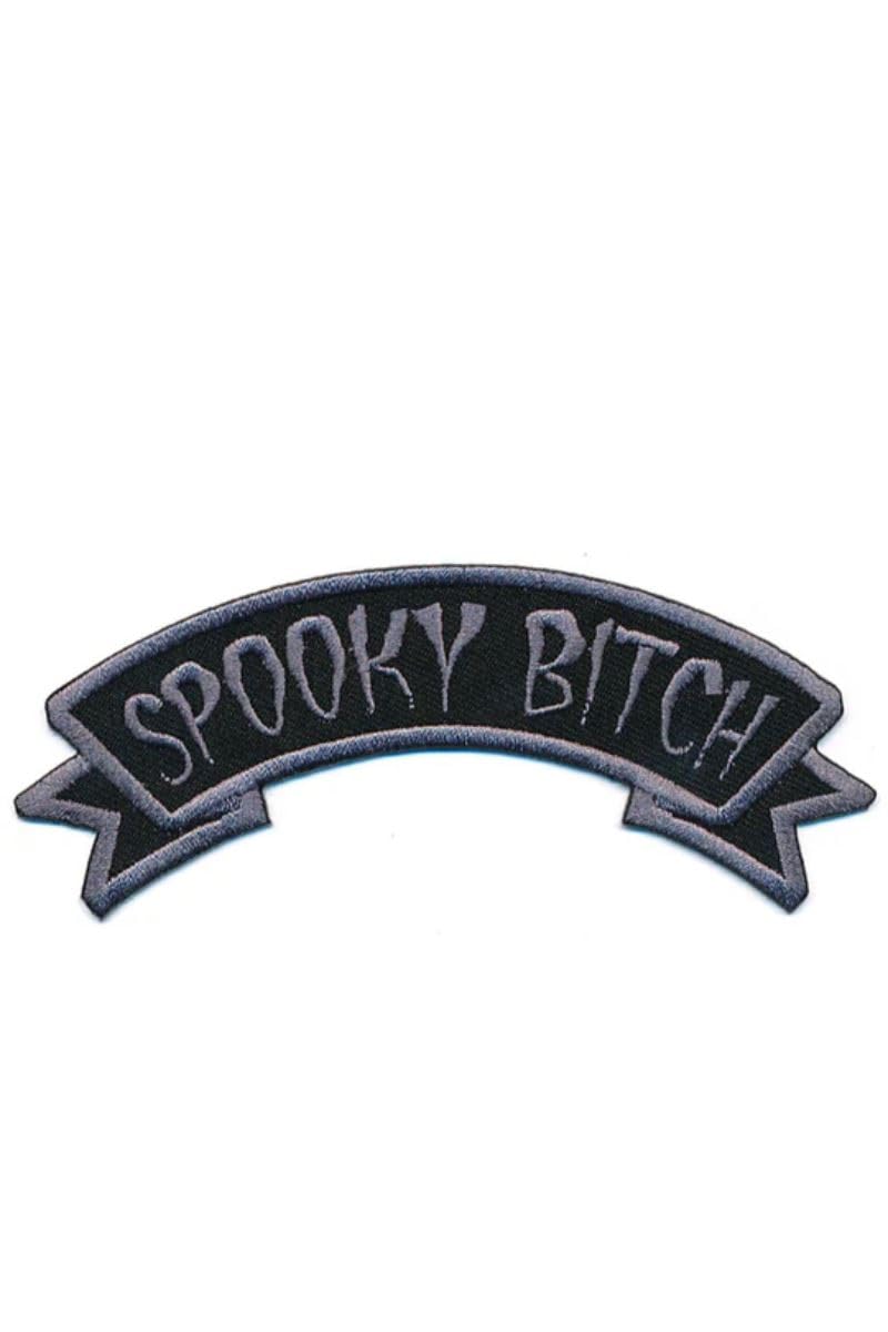 Kreepsville 666 Unisex Black Arch Spooky Bitch Patch Embroidered Iron-On Gothic Badge