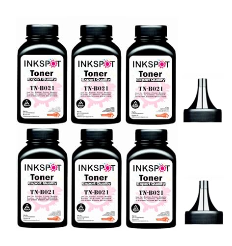 Image of INKSPOT TN B021 Refill Toner Powder for Brother TN-B021 Toner Cartridge Supported Model Brother Printer HL-B2000D, HL-B2080DW, DCP-B7500D, DCP-B7535DW, MFC-B7715DW (Powder 6PC)