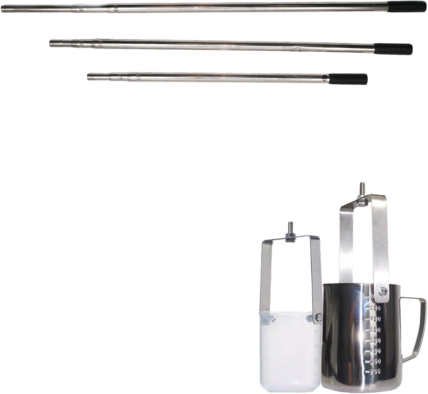 Telescopic Pole Water Sampler, 1.9ft - 23ft Extendable Collection Rod with 500ml/1000ml Water Sampler Dipper for Water Testing, for Lab Sampling, Environmental Monitoring