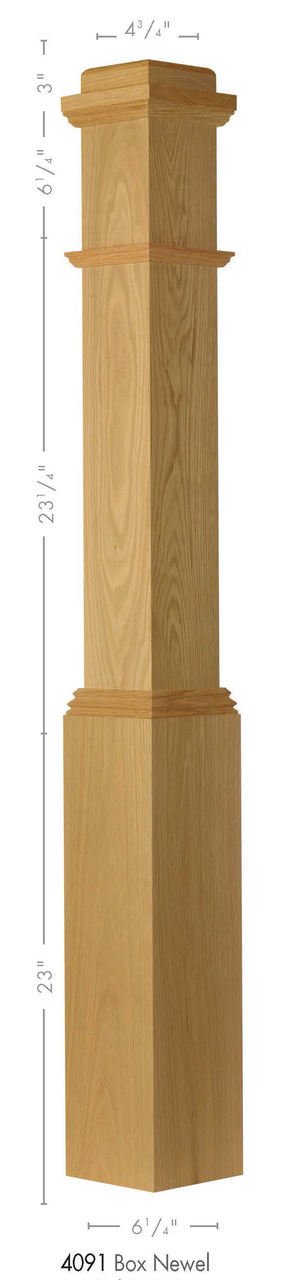 4091 Red Oak Box Newel Post
