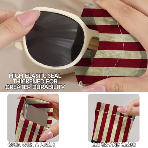 Image of 2 PCS Glasses Eyeglass Sunglasses Case Pouch Soft PU Leather Cute Aesthetic with Cleaning Cloth for Boys Men Man