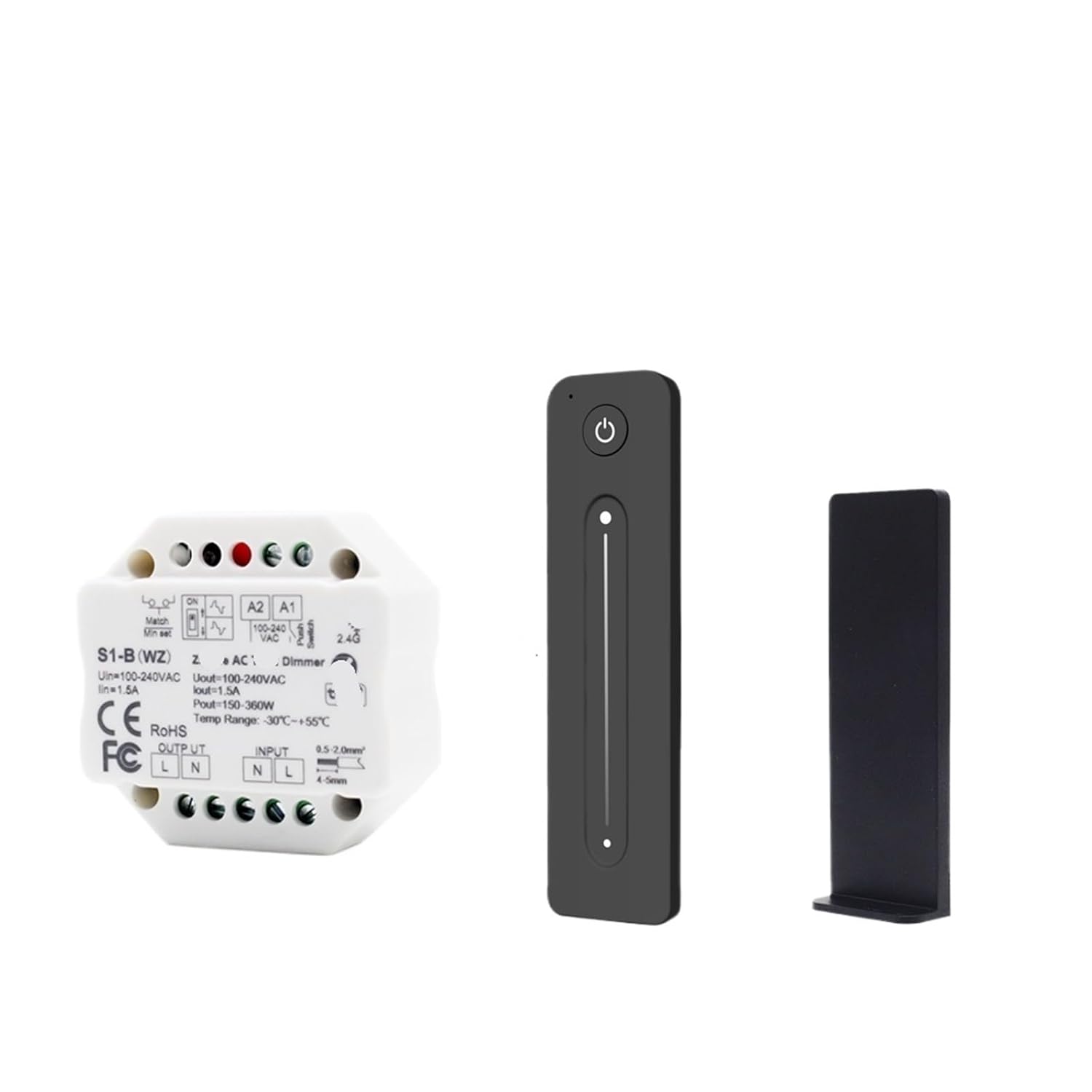S1-B Dimmer 220V 230V 2.4G Remote Control AC Thyristor LED Dimmer Switch Suitable for LED Bulbs