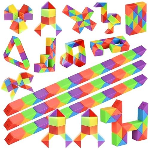 GOLDGE Mitgebsel Kindergeburtstag 4 5 6 7 8 9 Jahre, 15 Stück Magische Schlange, 24 Blöcke Magic Snake, Adventskalender FüLlung Kinder, Kleine Geschenke für Kinder & Kindergeburtst