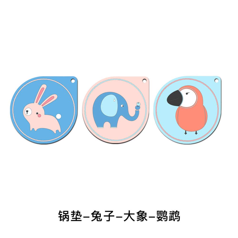 Lklnkvl Forest Series 2 [Pot Mat] Placemats, Mat Anti-Scalding Pot Creative Home Cute Bowl Pvc Tea Coaster Placemat-(Forest Series 2 [Pot Mat])
