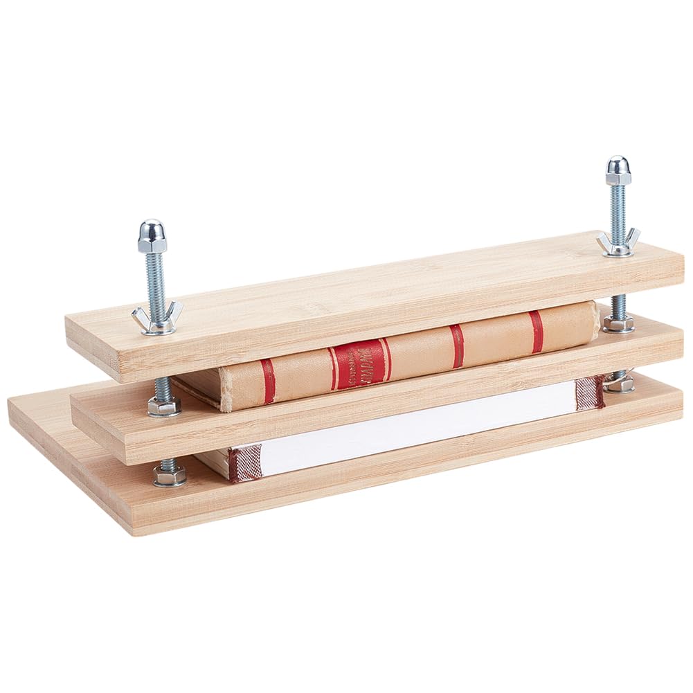 BENECREAT 305x200x138mm 3-Tier Wood Bookbinding Press, Hand DIY Book Binding Tools for DIY Bookbinding Crafts and Sewing Supplies