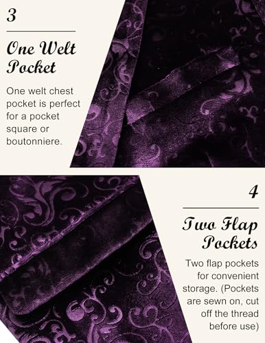 Image of COOFANDY Men's Velvet Blazer Notched Lapel Velour Suit Jacket One Button Tuxedo Jackets for Wedding Prom Party Dinner