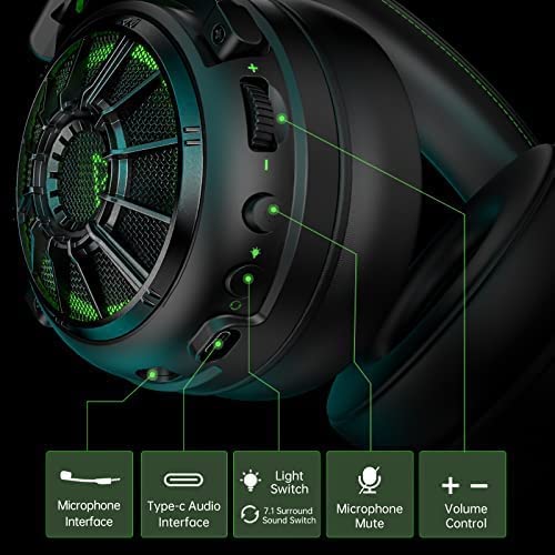 EKSA StarEngine Pro USB Gaming Headset - 7.1 Surround Sound for PC PS4 PS5 Xbox One, Over Ear Computer Headphones with Noise Cancelling Mic, Dual Chamber Driver, Game/Muisc Mode, Led Wired Headphones by EKSA - Image 8