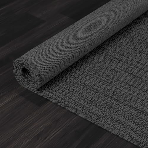 Tapete lavable para interior y exterior 8x10 gris oscuro miniatura 6