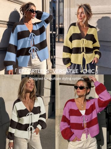 Womens Oversized Striped Cardigan - image 6