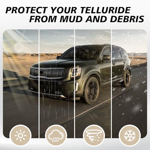 Image of Muslogy Mud Flaps Splash Guards Compatible with Kia Telluride 2020-2025 2026 Accessories Front and Rear Mud Guards 4PCS No Drilling Fender Mudguards Kit with Hardware Accessories