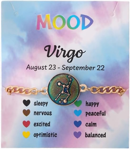 Zodiac Signs Spirit Bracelet Zodiac Bracelet for Women Adjustable 12 Constellation Bracelet Cuban Link Chain Bracelets Birthday Jewelry Gift for Women