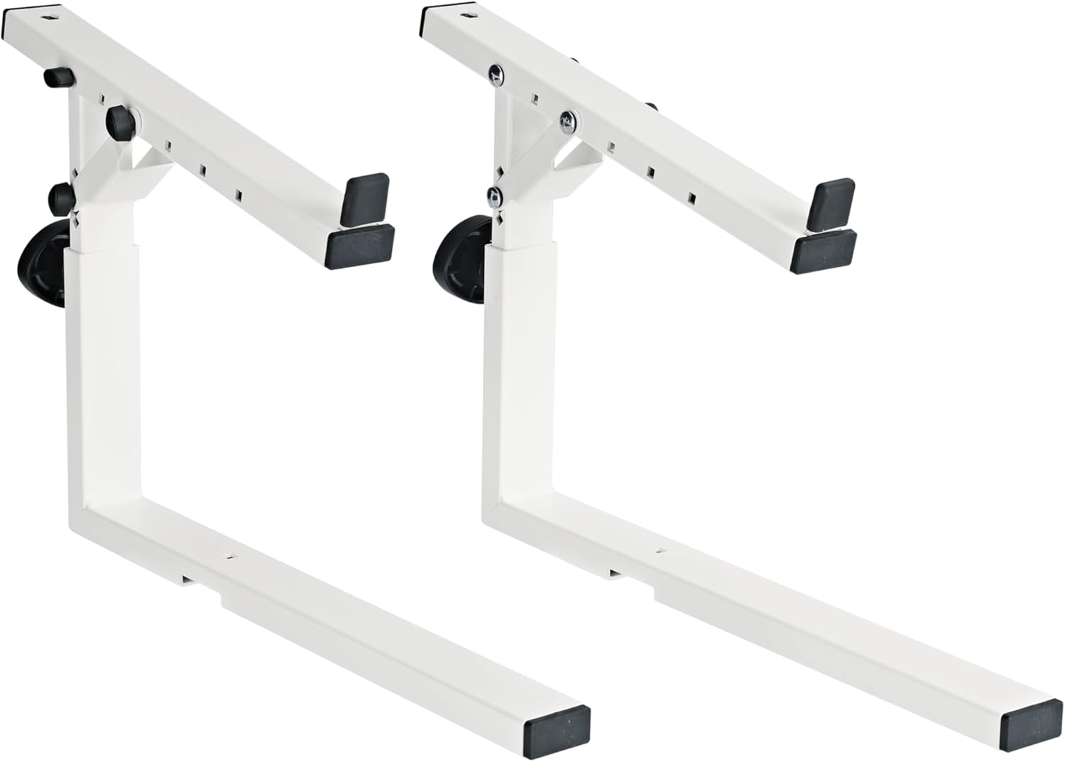 K&M Konig & Meyer 18811.000.76 Keyboard Stacker | Compatible w/K&M Omega Table Style Stand | Add Keyboard, Laptop, Midi Controller, Mixer | Height/Tilt/Width Adjustment | Steel | German Made White