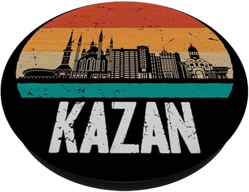 Miniatura 2 de Kazan Russia Retro Vintage Sunset Skyline Kazan PopSockets Swappable PopGrip