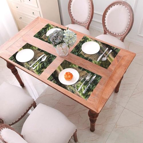 Lot de 4 sets de table pour table de salle à manger motif jaguar
