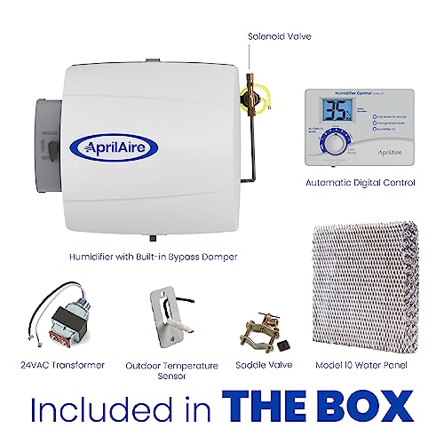 AprilAire 500 12-gal. Whole-House Small Bypass Evaporative Humidifier with Automatic Digital Control for up to 3,600 sq. ft. + AprilAire Model 5844 Humidifier Installation Kit by Aprilaire - Image 6