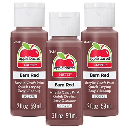 Image of Apple Barrel Acrylic Paint, Barn Red (Pack of 3) 2 oz, 20577EA
