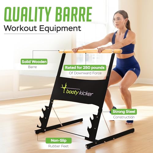 Image of Portable Folding Exercise Bar for Barre, Balance and Ballet Home Workouts, Strong Freestanding Stable Design