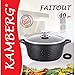 Kamberg - 0008036 - Pentola 40 cm - Ghisa di Alluminio - Rivestimento Antiaderente di Alta Performance Pietra - Coperchio in Vetro - Tutti Fornelli y induzione - Senza PFOA