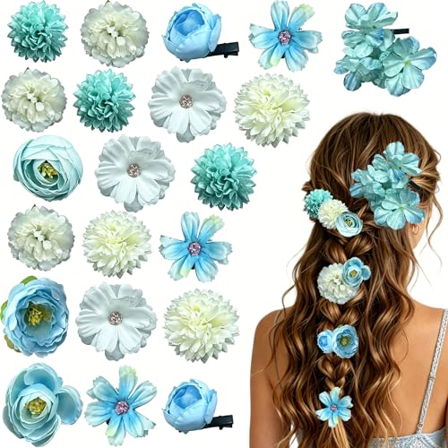 Set de 21 pinzas florales boho para cabello