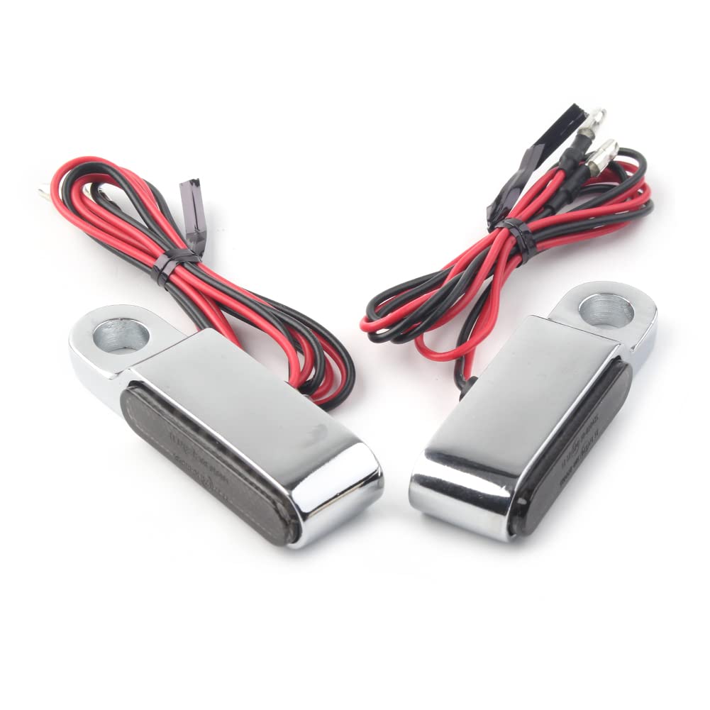 Cnfang4 LED Turn Signals, Blinkers Chrome Indicators Lamp Universal For Motorcycle with 12V Battery, with a 8mm bolt to hold it
