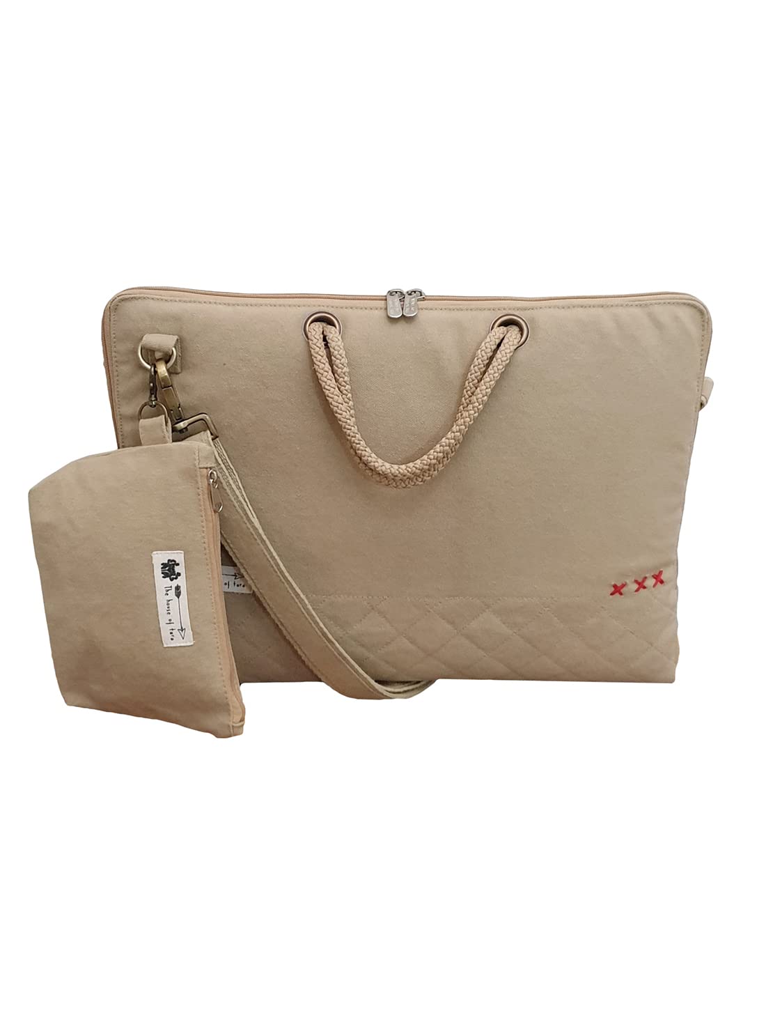 The House of Tara Unisex Messenger Bags | Flax Yellow Laptop Messenger Bag made with Canvas | Fits upto 15.6 Inches Laptop/MacBook | Comes with Detachable Zip Pouch | Crossbody Sling Bag For Men Women (B09PV94HPV) Amazon Price History, Amazon Price Tracker