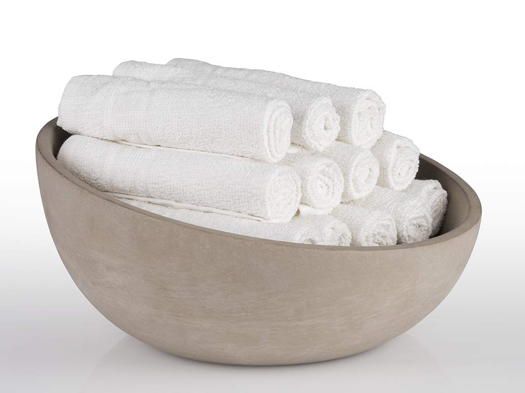 APS Ciotola "Element" – Calotta di alta qualità in cemento con fondo delicato sui mobili – Impilabile e con dimensioni Ø 29,5 x H 8,5 cm/14,5 cm per 2,5 litri, rotonda e smussata