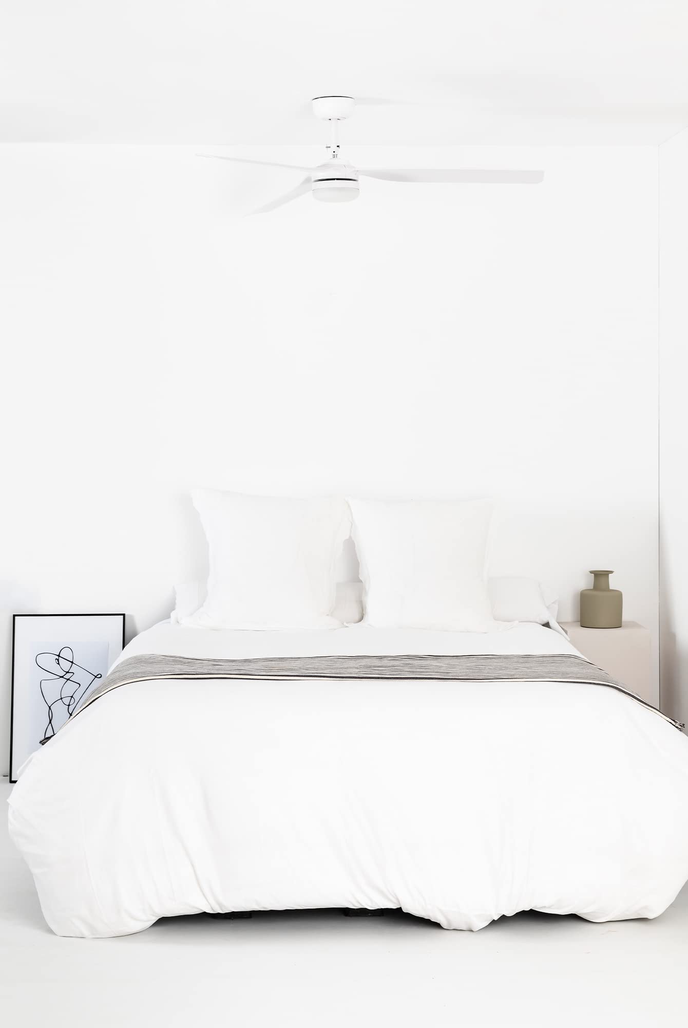 33814-20 PUNT LED Ventilatore da soffitto bianco con motore DC, Faro Barcelona