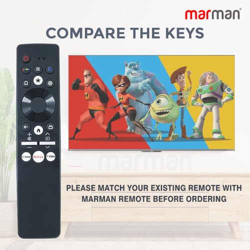 Image of marman Compatible with Haier Google Tv Remote Model HTR-U29A Non Voice Command Suitable for 4K FHD UHD QLED Android TV - Pairing Not Required - Match Key by Key Exactly with Existing Model Remote